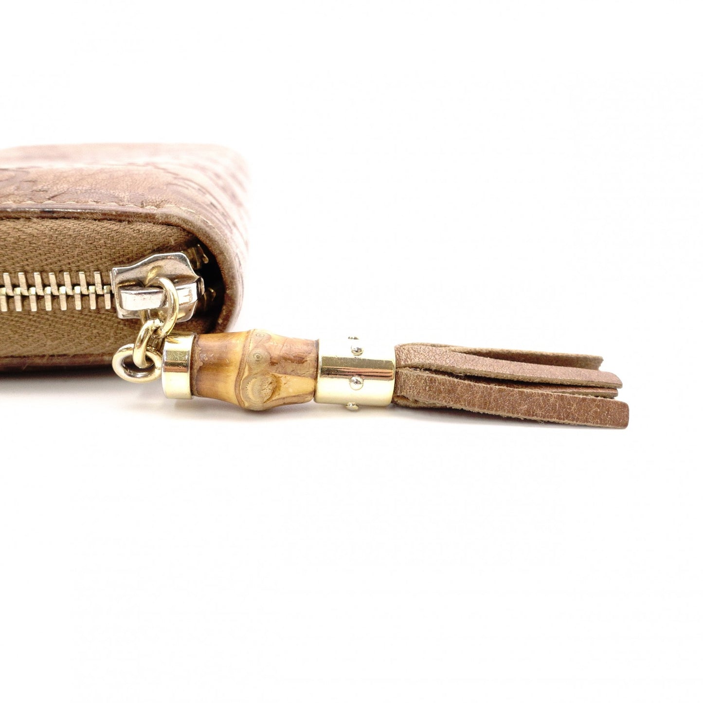 GUCCI Shima Long Wallet, Leather, Brown, Tassel, GG Logo