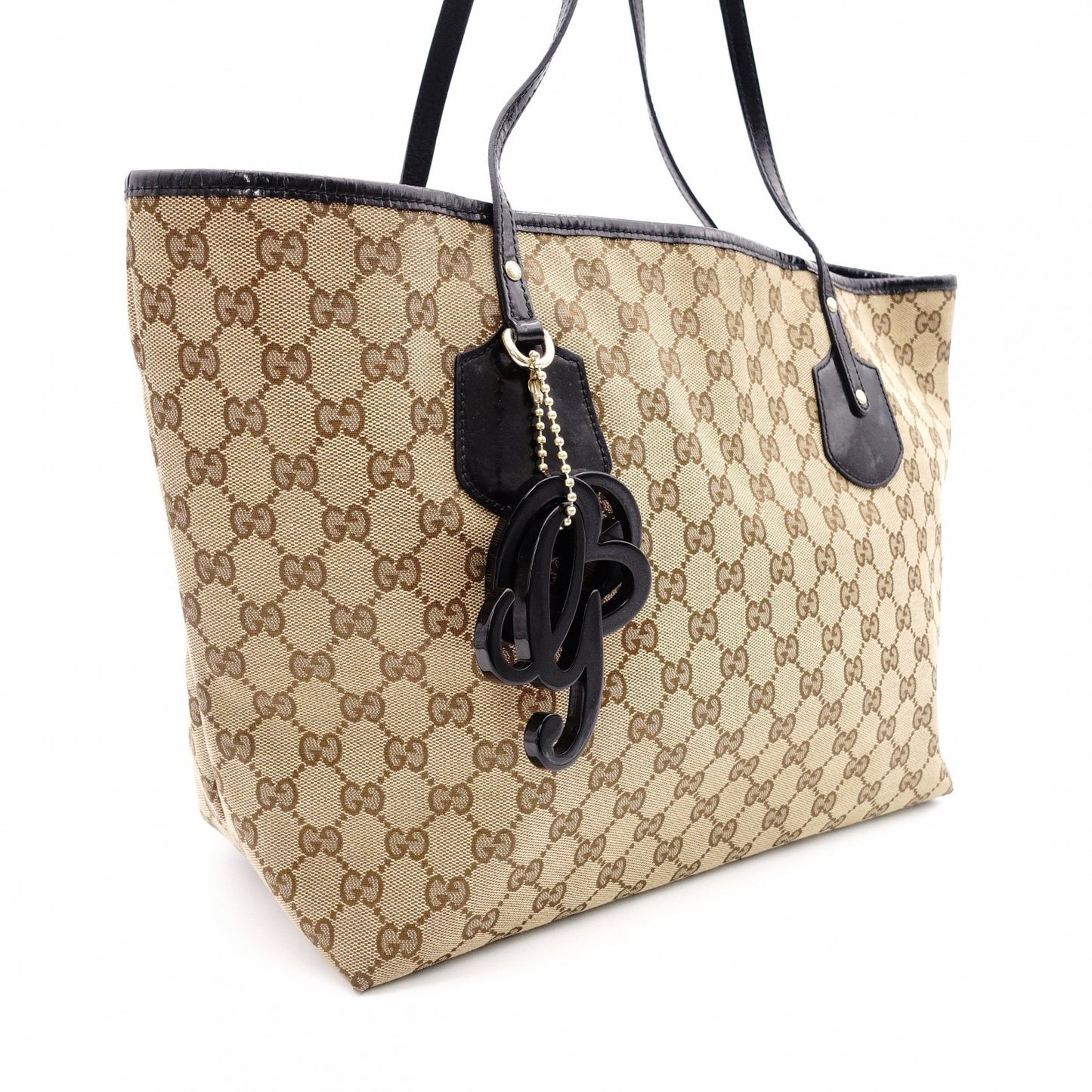 GUCCI Jolly GG Canvas Tote Bag, Canvas/Leather, Beige