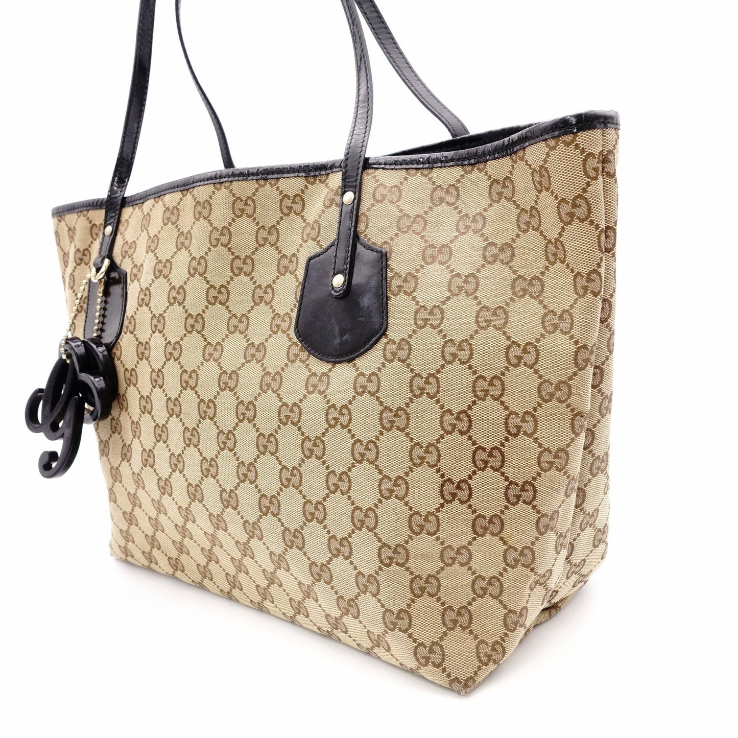 GUCCI Jolly GG Canvas Tote Bag, Canvas/Leather, Beige