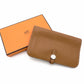 HERMES Dogon GM Long Wallet Leather Brown Silver Hardware Wallet □P Stamped Gold Togo 7-12-513