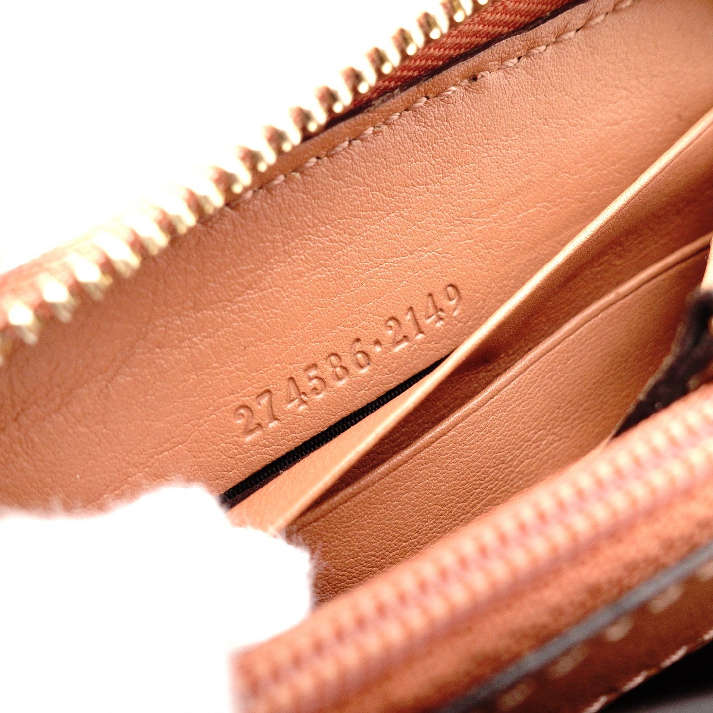 GUCCI GG Canvas Long Wallet, Leather, Brown Canvas, Heart Motif, Gold Hardware