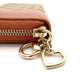 GUCCI GG Canvas Long Wallet, Leather, Brown Canvas, Heart Motif, Gold Hardware
