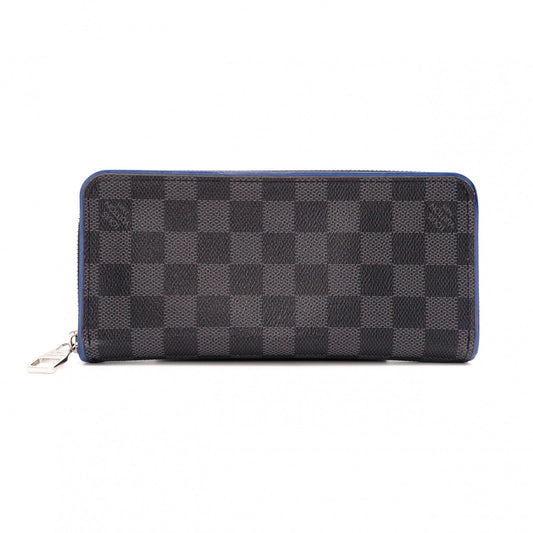 LOUIS VUITTON Verdi Zippy Wallet, Damier Graphite, Long Wallet, PVC/Leather, Gray