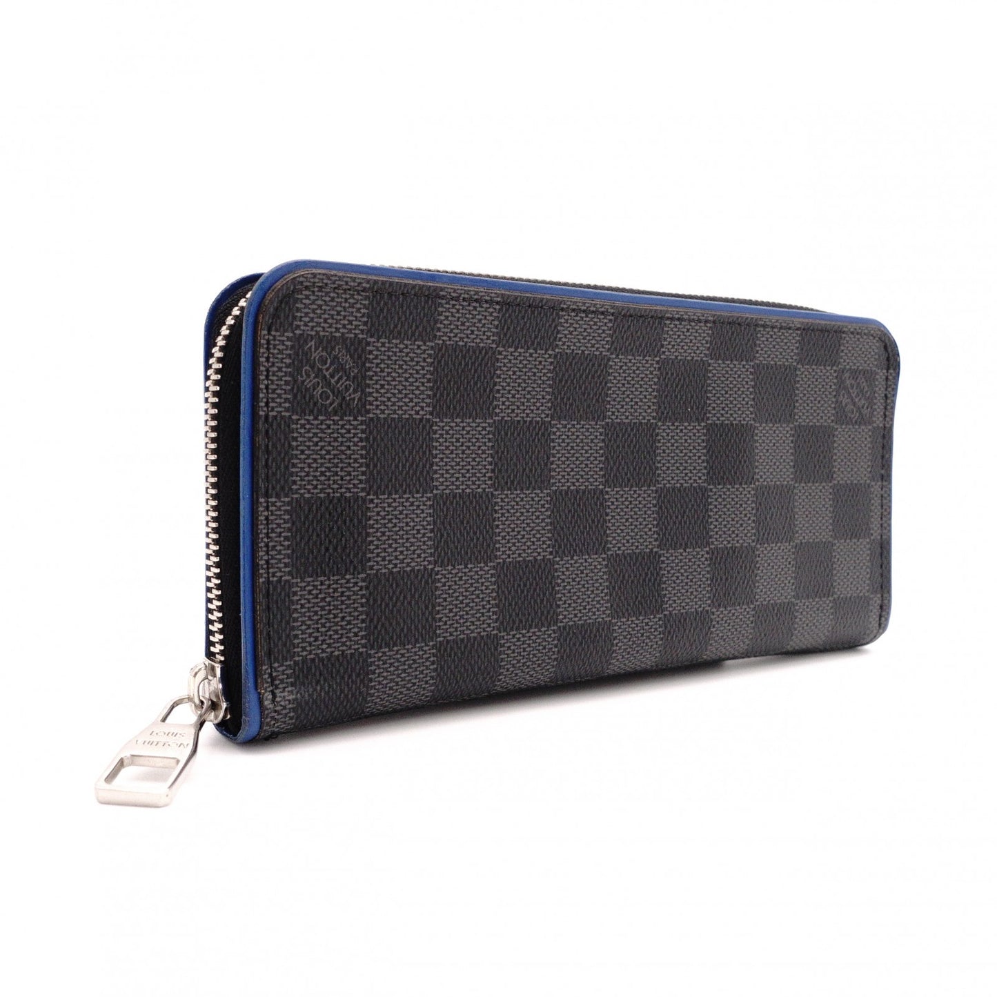 LOUIS VUITTON Verdi Zippy Wallet, Damier Graphite, Long Wallet, PVC/Leather, Gray