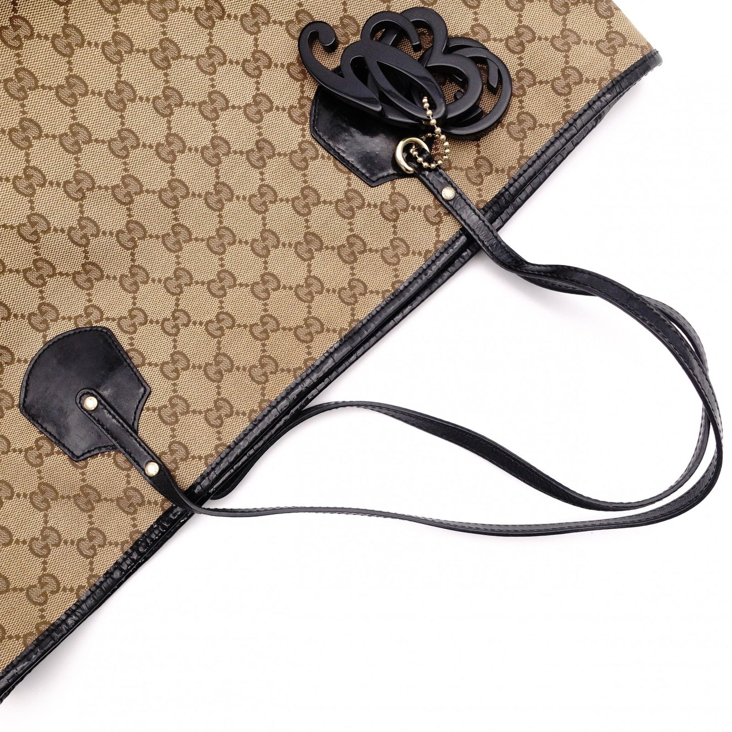 GUCCI Jolly GG Canvas Tote Bag, Canvas/Leather, Beige