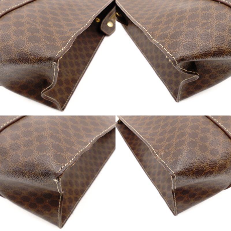 Celine Macadam Tote Bag Brown PVC Shoulder Vintage 7-12-755