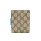 GUCCI Compact Wallet Mini Wallet Folding Wallet GG Supreme Bifold Wallet Beige × Blue R801142