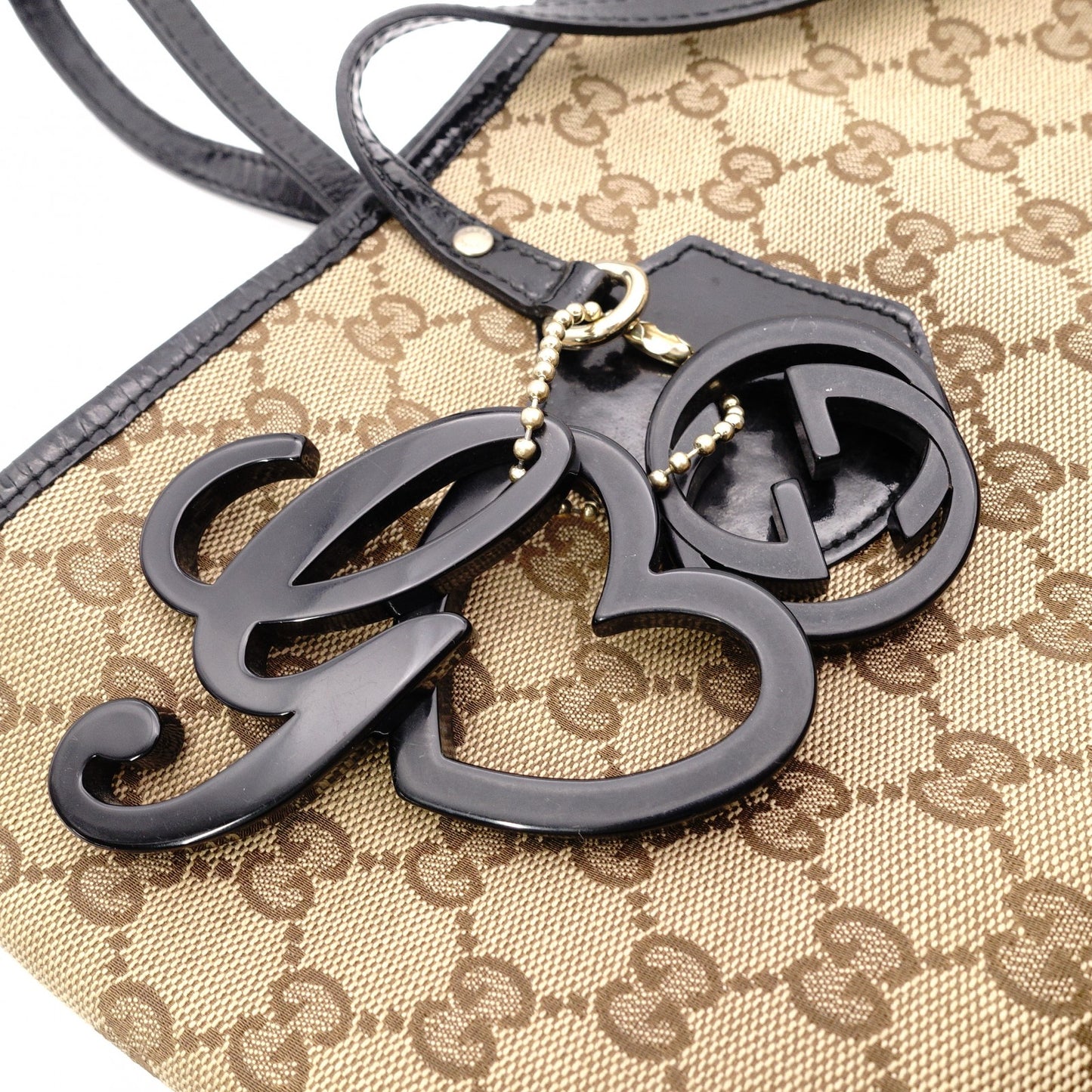 GUCCI Jolly GG Canvas Tote Bag, Canvas/Leather, Beige