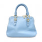 Miu Miu Madras Handbag, Leather, Blue, 2-Way Shoulder Bag, Gold Hardware