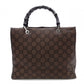 GUCCI Bamboo Handbag, Canvas, Brown