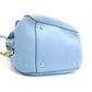 Miu Miu Madras Handbag, Leather, Blue, 2-Way Shoulder Bag, Gold Hardware