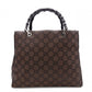 GUCCI Bamboo Handbag, Canvas, Brown