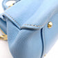 Miu Miu Madras Handbag, Leather, Blue, 2-Way Shoulder Bag, Gold Hardware