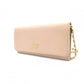 PRADA Saffiano Wallet Chain, Leather, Beige, Long Wallet, Shoulder Bag, Gold Hardware