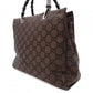 GUCCI Bamboo Handbag, Canvas, Brown