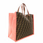 FENDI Zucca Tote Bag Canvas Brown × Orange Leather Shoulder R801023