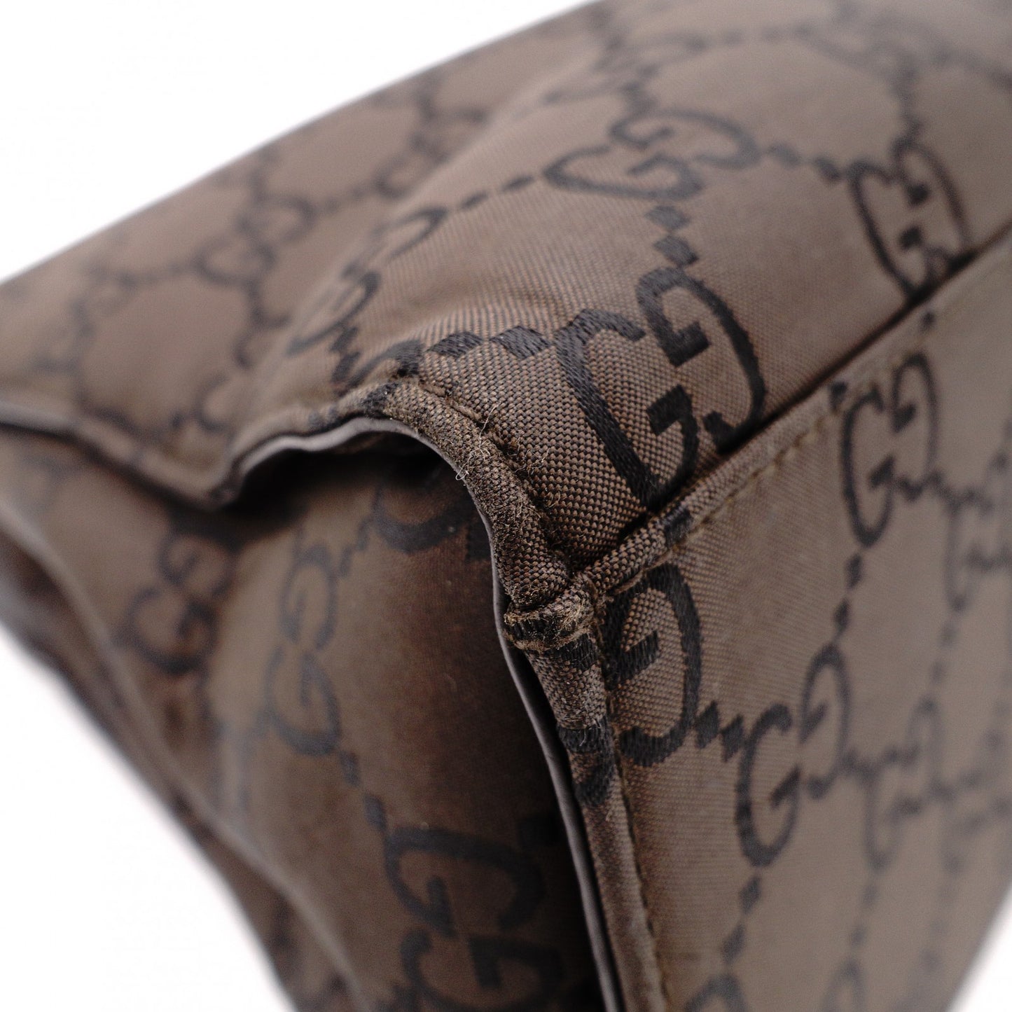 GUCCI Bamboo Handbag, Canvas, Brown