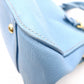 Miu Miu Madras Handbag, Leather, Blue, 2-Way Shoulder Bag, Gold Hardware