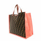 FENDI Zucca Tote Bag Canvas Brown × Orange Leather Shoulder R801023
