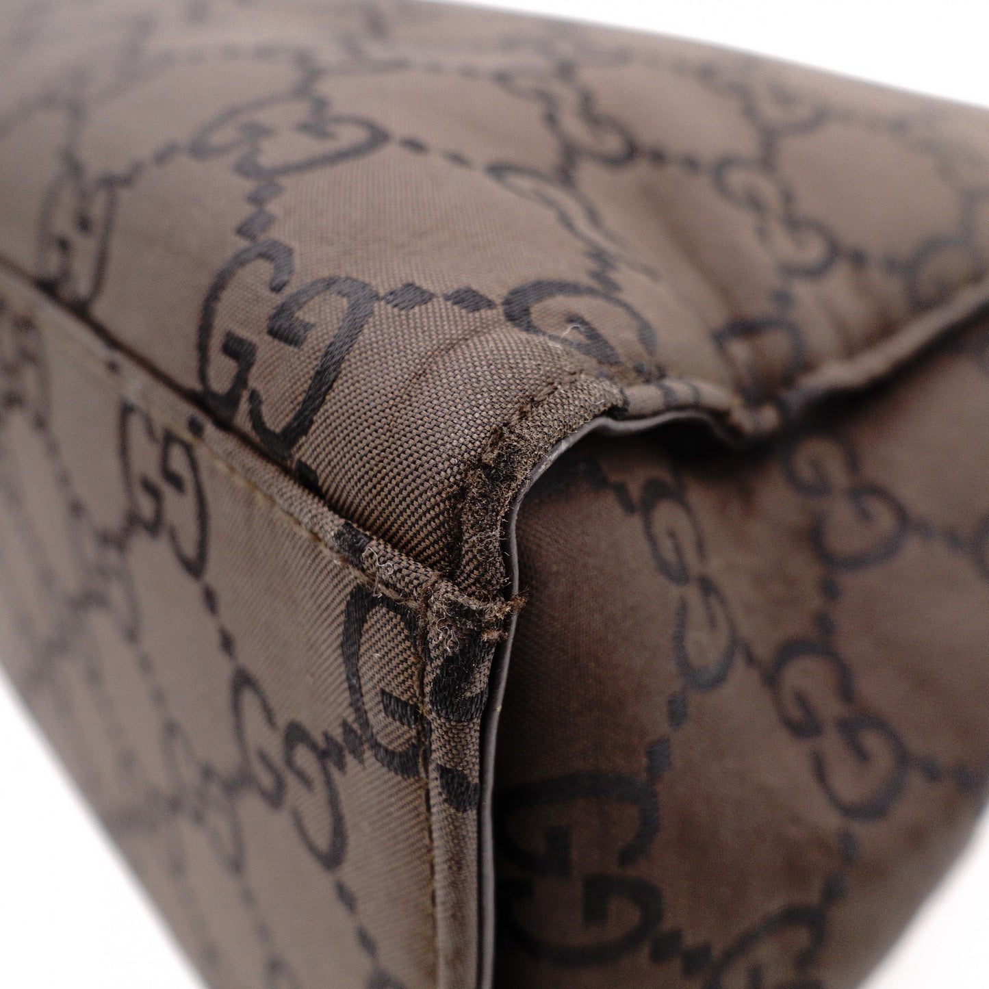 GUCCI Bamboo Handbag, Canvas, Brown