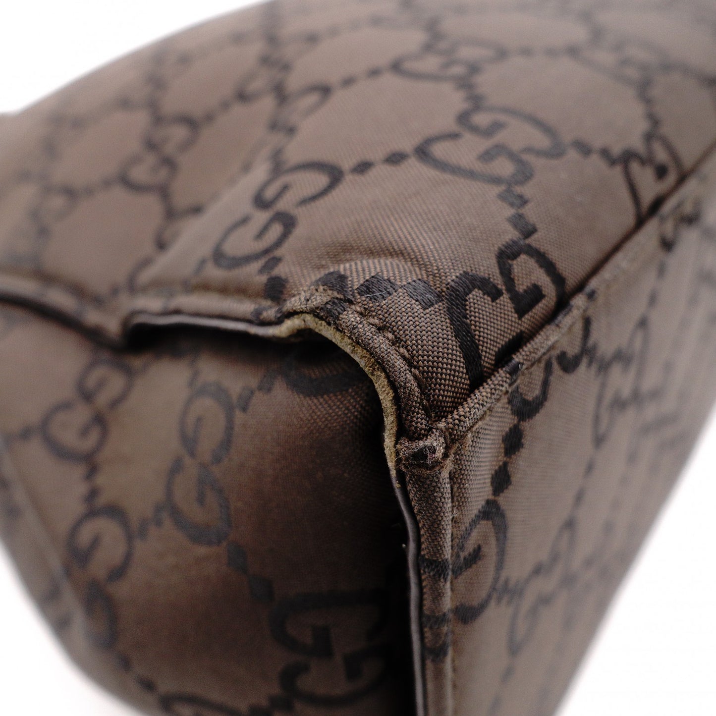 GUCCI Bamboo Handbag, Canvas, Brown