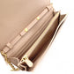 PRADA Saffiano Wallet Chain, Leather, Beige, Long Wallet, Shoulder Bag, Gold Hardware