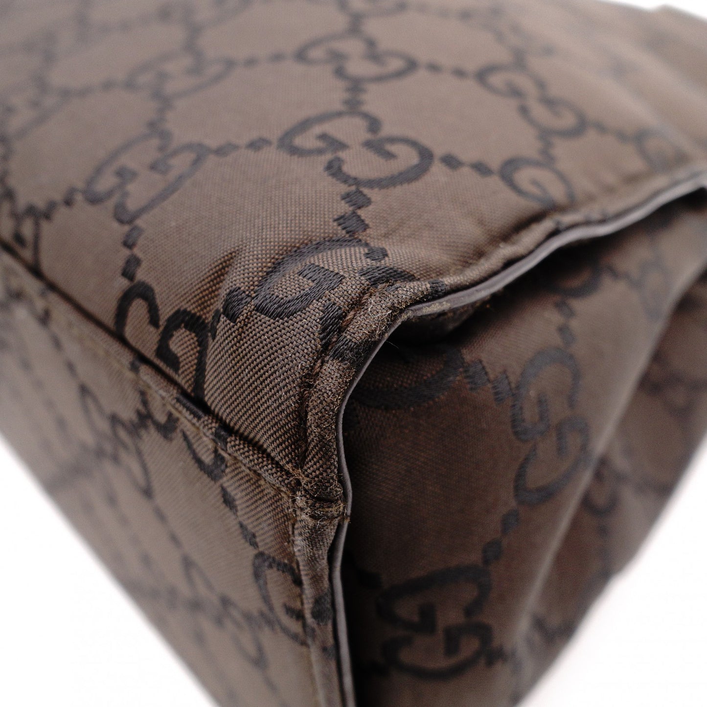 GUCCI Bamboo Handbag, Canvas, Brown