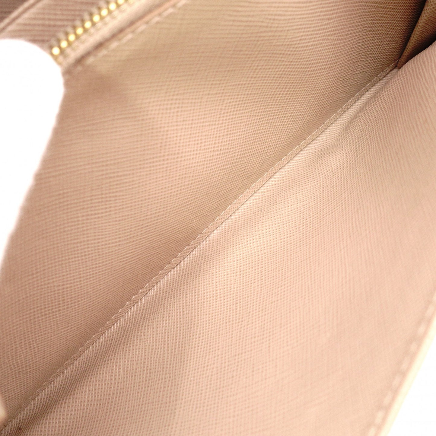 PRADA Saffiano Wallet Chain, Leather, Beige, Long Wallet, Shoulder Bag, Gold Hardware