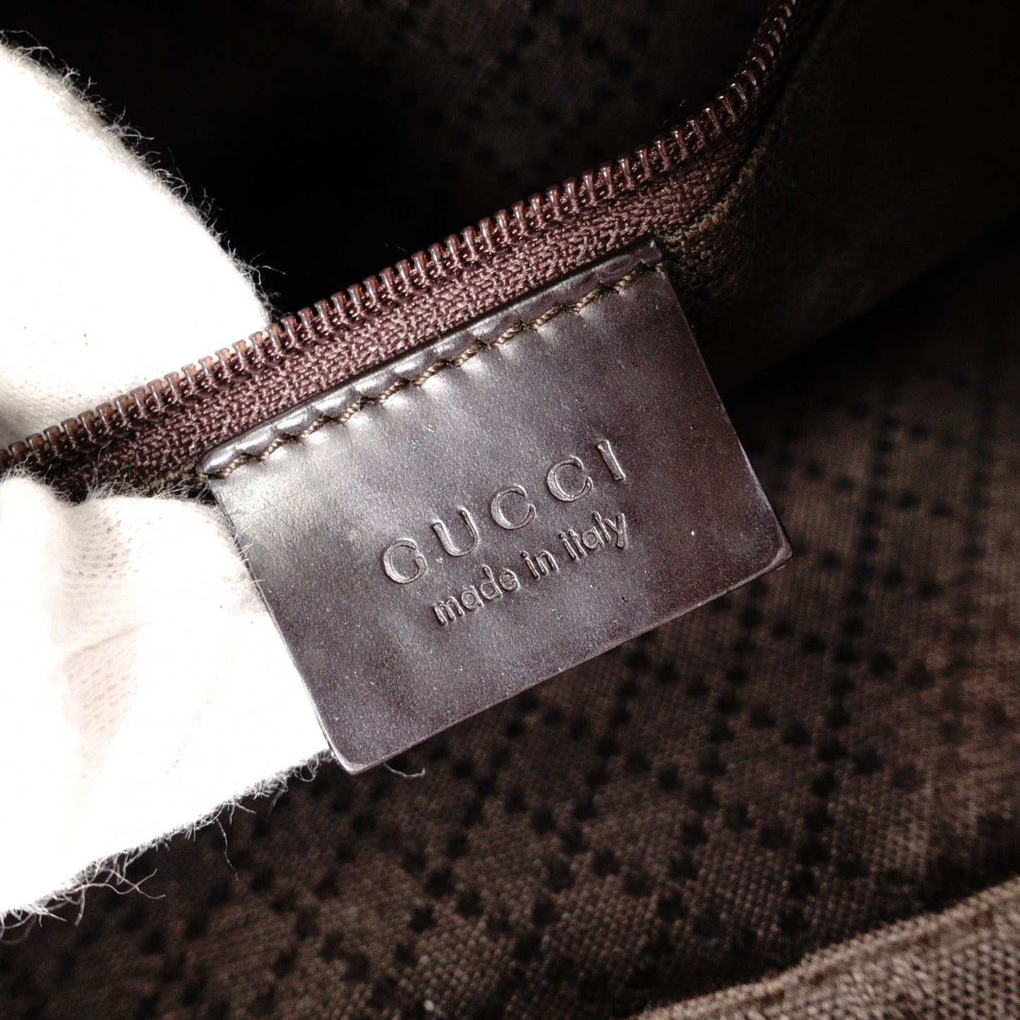 GUCCI Bamboo Handbag, Canvas, Brown