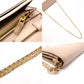 PRADA Saffiano Wallet Chain, Leather, Beige, Long Wallet, Shoulder Bag, Gold Hardware