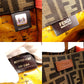 FENDI Zucca Tote Bag Canvas Brown × Orange Leather Shoulder R801023