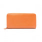 PRADA Saffiano Long Wallet, Leather, Orange, Wallet, Logo, Silver Hardware