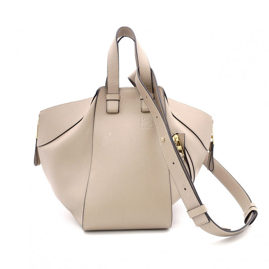 LOEWE Small Hammock Handbag, Leather, Beige, Women's, 2-Way