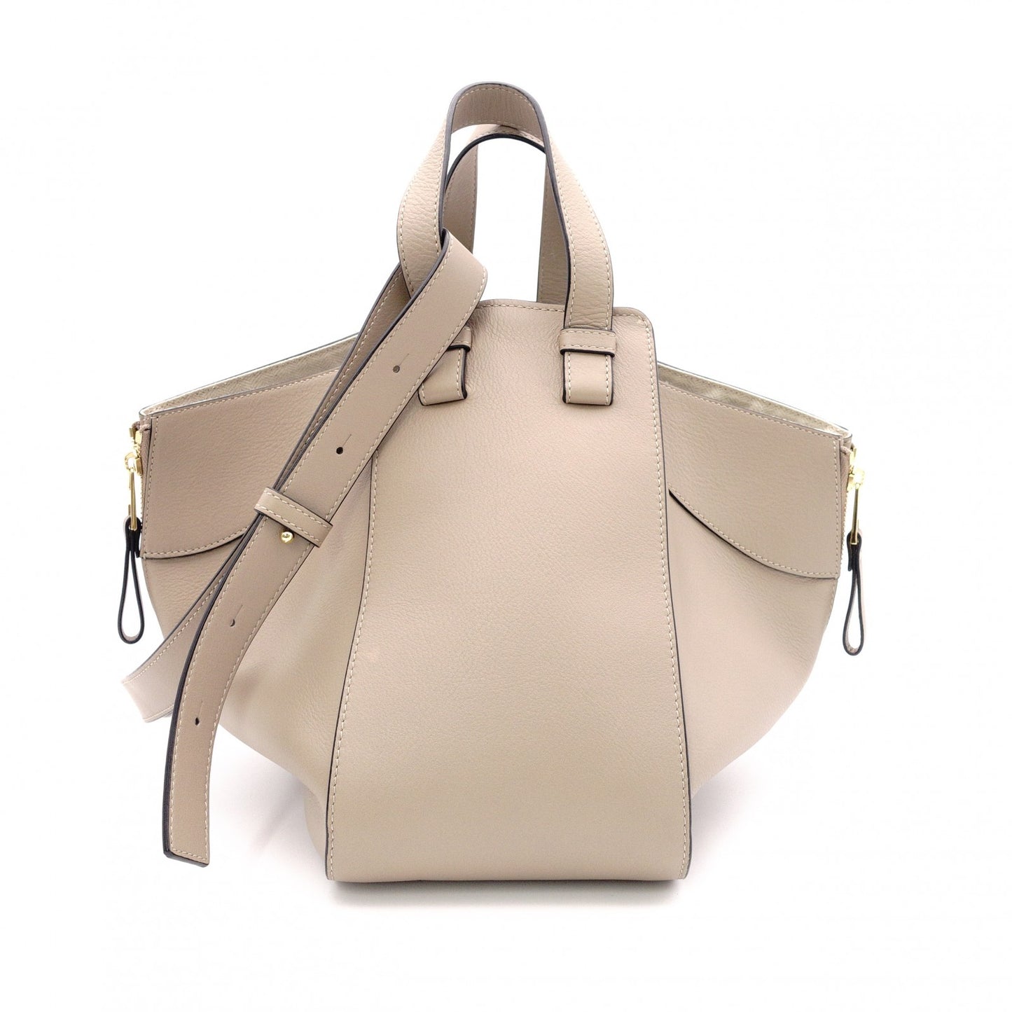LOEWE Small Hammock Handbag, Leather, Beige, Women's, 2-Way