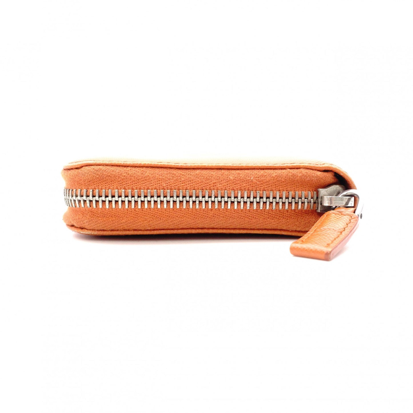 PRADA Saffiano Long Wallet, Leather, Orange, Wallet, Logo, Silver Hardware