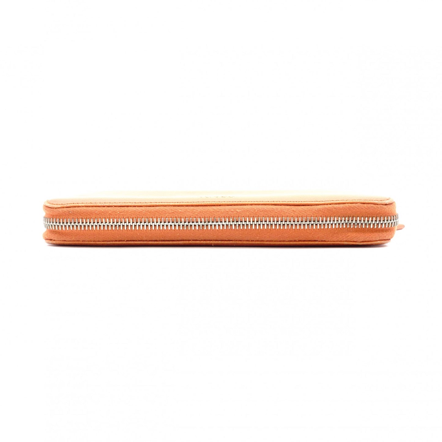 PRADA Saffiano Long Wallet, Leather, Orange, Wallet, Logo, Silver Hardware