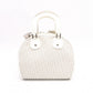 Christian Dior Gambler Dice Trotter Handbag, Canvas/Leather, White/Silver, Women's