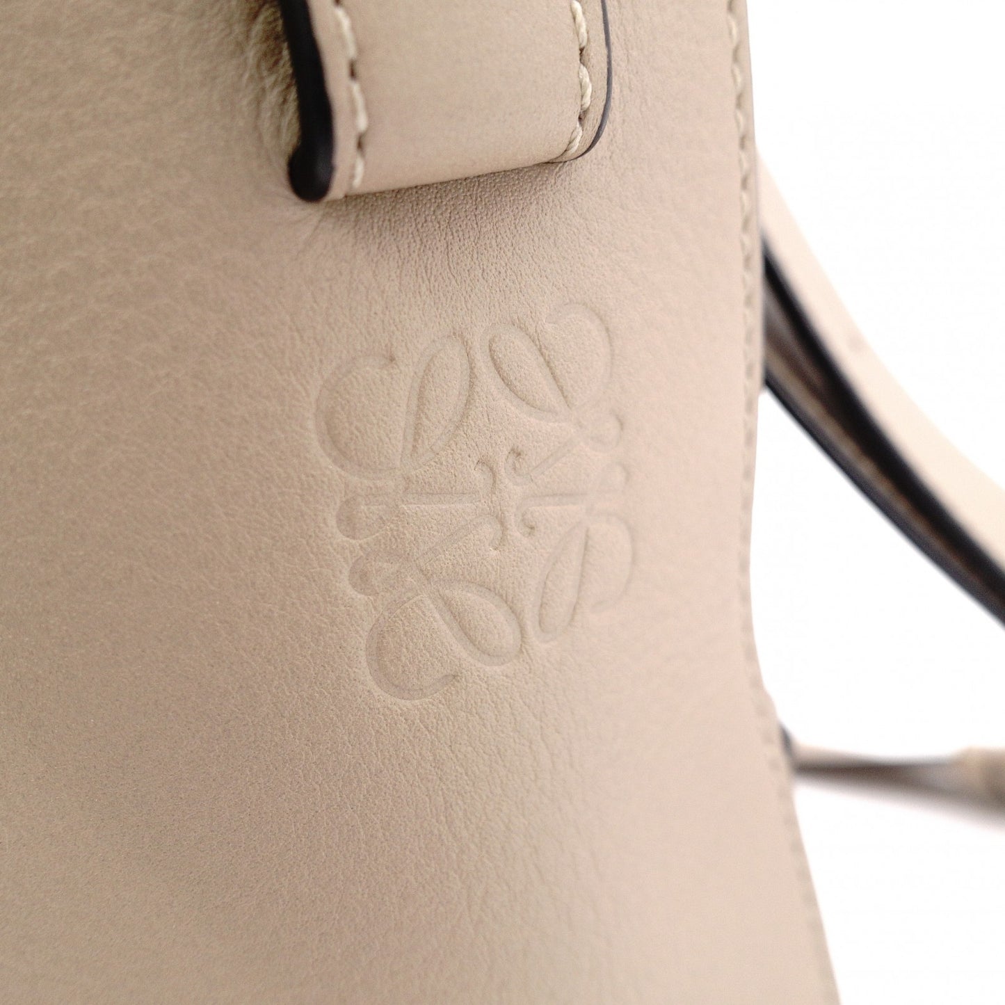 LOEWE Small Hammock Handbag, Leather, Beige, Women's, 2-Way