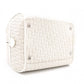 Christian Dior Gambler Dice Trotter Handbag, Canvas/Leather, White/Silver, Women's