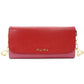 MIU MIU Madras Shoulder Bag Red × Pink Chain Wallet Leather Wallet Red Long Wallet R801090