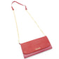 MIU MIU Madras Shoulder Bag Red × Pink Chain Wallet Leather Wallet Red Long Wallet R801090