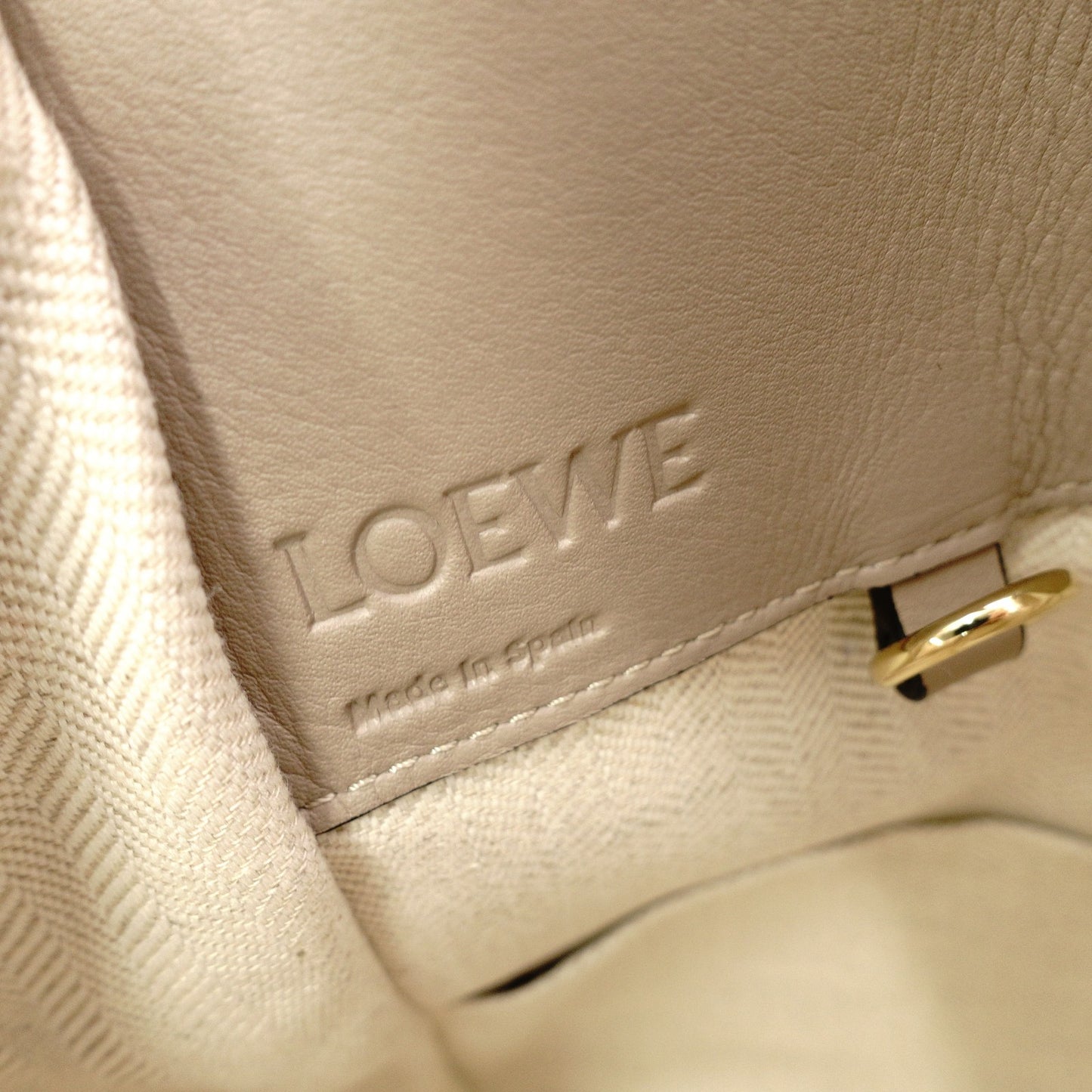 LOEWE Small Hammock Handbag, Leather, Beige, Women's, 2-Way
