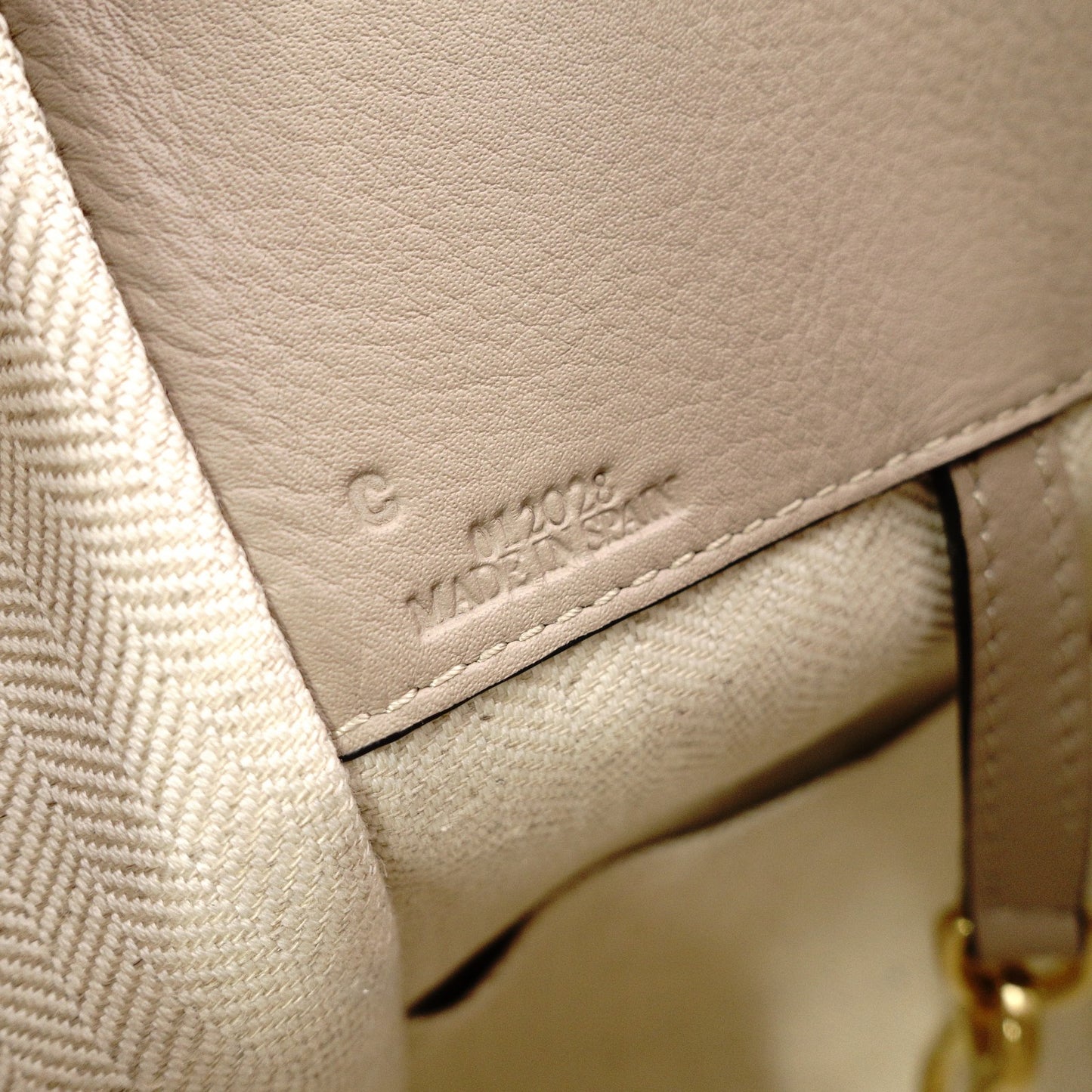LOEWE Small Hammock Handbag, Leather, Beige, Women's, 2-Way