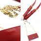 MIU MIU Madras Shoulder Bag Red × Pink Chain Wallet Leather Wallet Red Long Wallet R801090