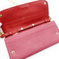 MIU MIU Madras Shoulder Bag Red × Pink Chain Wallet Leather Wallet Red Long Wallet R801090