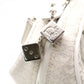 Christian Dior Gambler Dice Trotter Handbag, Canvas/Leather, White/Silver, Women's