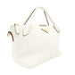 PRADA Leather Handbag White 2-Way Shoulder Bag White Triangle Logo 7-12-228
