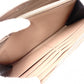 YVES SAINT LAURENT V-Stitch Cassandra Long Wallet, Leather, Beige, Silver Hardware