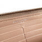 YVES SAINT LAURENT V-Stitch Cassandra Long Wallet, Leather, Beige, Silver Hardware