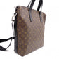 LOUIS VUITTON Kitán Monogram Makassar Handbag, PVC/Leather, Brown, Men's